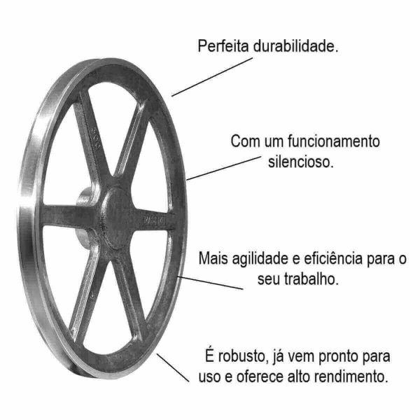 Polia em Alumínio 1 Canal A 300mm Mademil