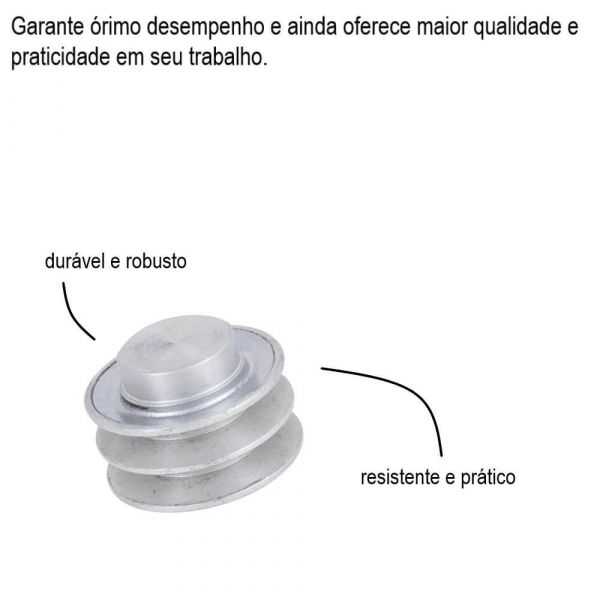 Polia De Alumínio 70mm 2 Canais Perfil B Mademil