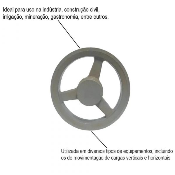 Polia Ferro Fundido Com 3 Canais 210mm Mademil
