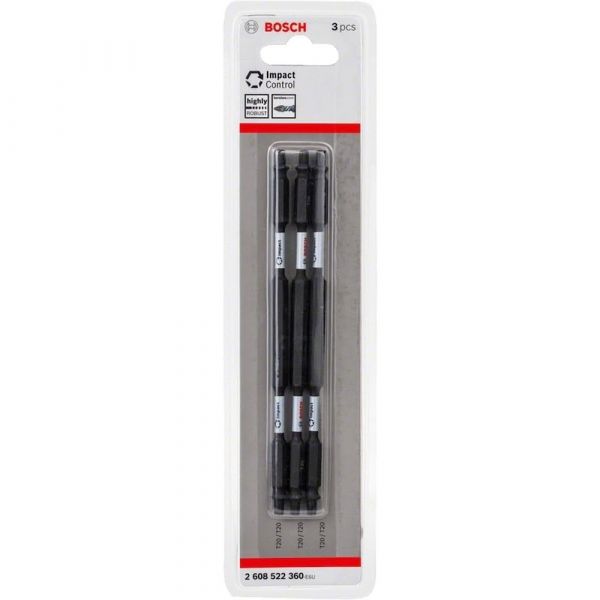 Ponta Dupla Bosch Torx T20-T20 150mm Impact Control com 3 unidades