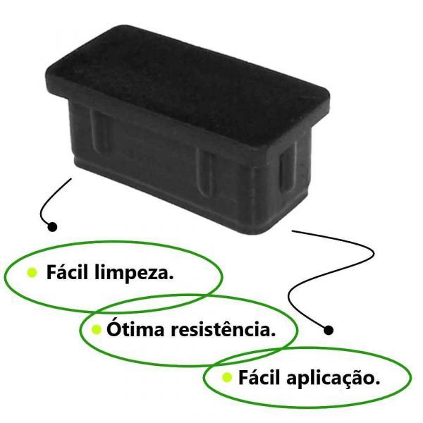 Ponteira 16x16mm Interna Preta Emar