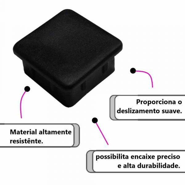 Ponteira Interna Preta 70X30mm Emar