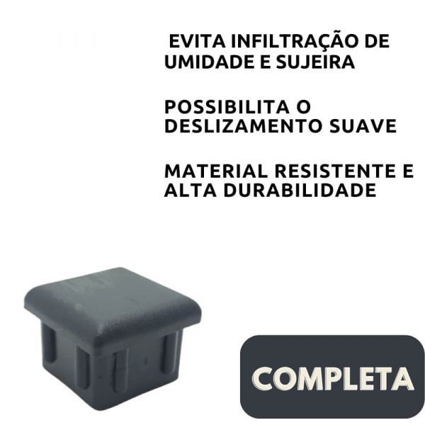 Ponteira 30x30mm Interna Preta Completa