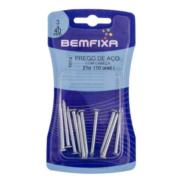 Prego De Aço Com Cabeça 3,00 x 40mm Bemfixa