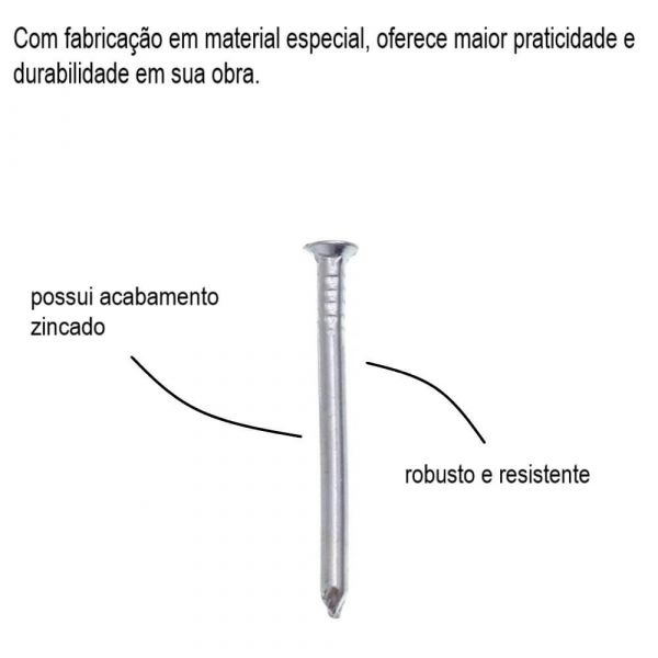 Prego Em Aço Com Cabeça 3,50 x 60mm Bemfixa