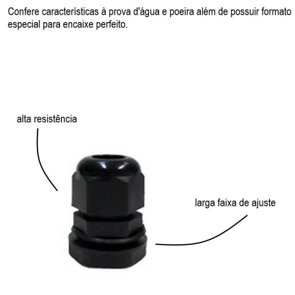 Prensa Cabos Bsp 1/2” PVC Lukma