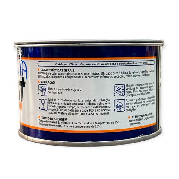 Adesivo Plástico Preto 400g Carplast Maxi Rubler