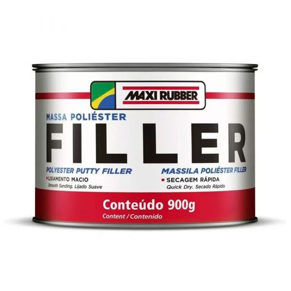 Massa Poliéster Filler 900g Maxi Rubber 