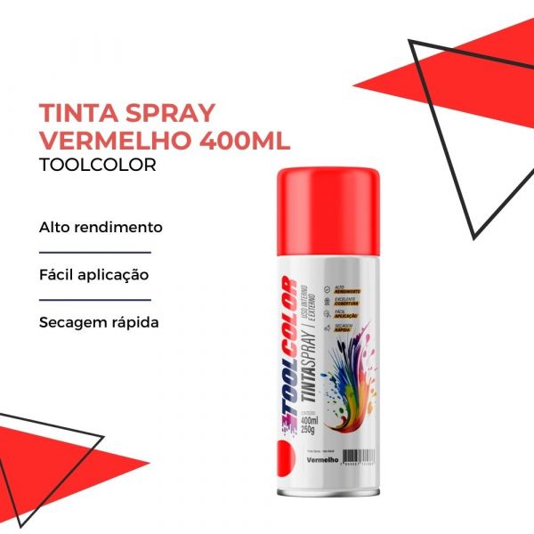 Tinta Spray Vermelho 400ml Toolcolor