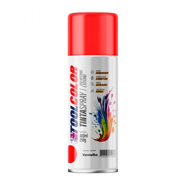 Tinta Spray Vermelho 400ml Toolcolor