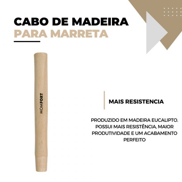 Cabo De Madeira Para Marreta 1 a 2Kg Momfort