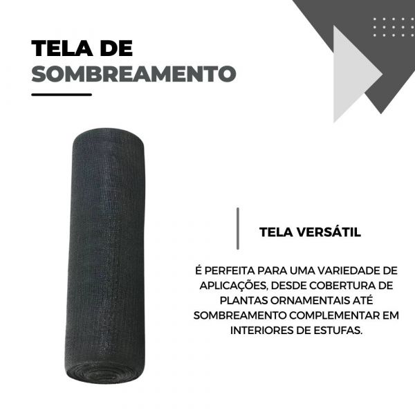 Tela de Sombreamento Sombrite 50% 3,0m Preta Ginegar