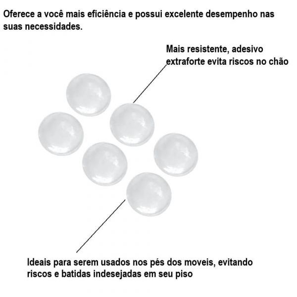 Protetor Adesivo E.V.A Redondo Em Feltro 20mm Bemfixa