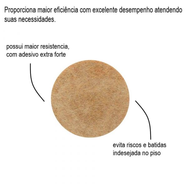 Protetor Adesivo Redondo de Feltro 30mm Bemfixa