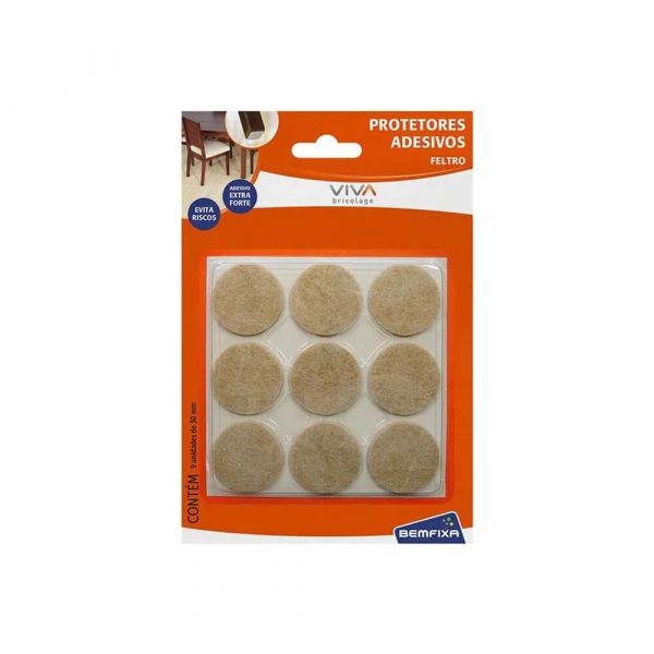Protetor Adesivo Redondo de Feltro 30mm Bemfixa