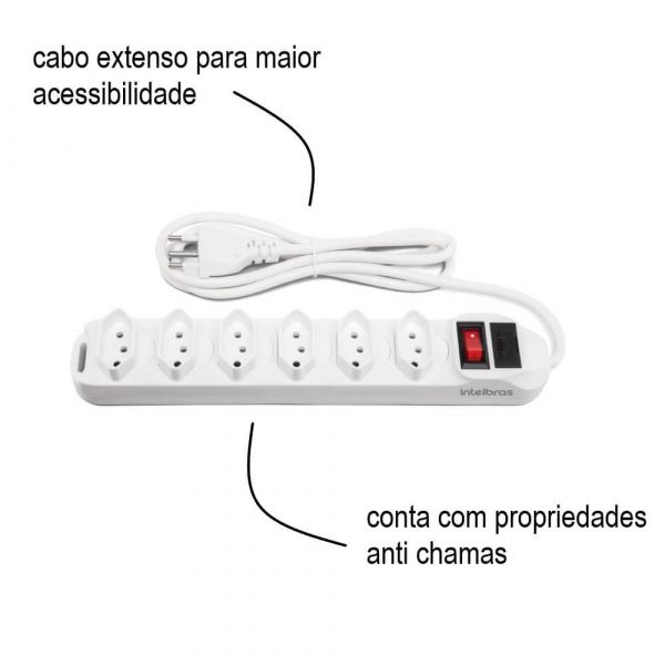 Protetor Eletrônico Com 6 Tomadas EPE 1006 Intelbras