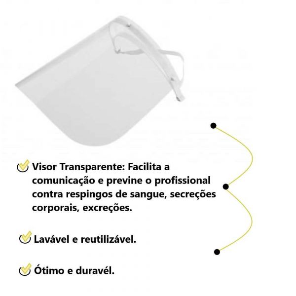 Protetor Facial Articulado Incolor Zurich Top Line