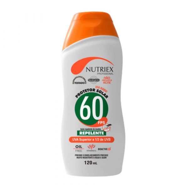 Protetor Solar FPS 60 Com Repelente 120ml Nutriex
