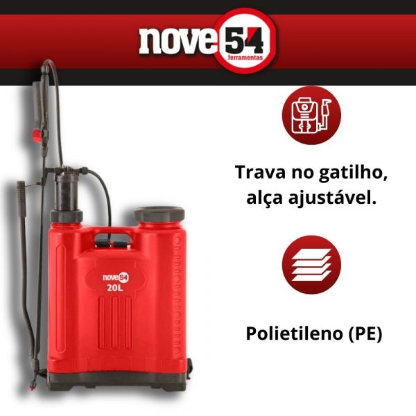 Pulverizador Costal Agrícola 20L  Nove54 