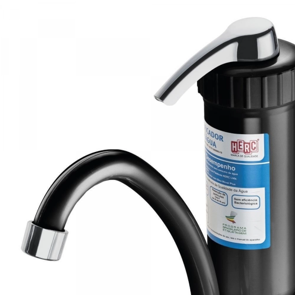Purificador de Água com Torneira Bica Móvel Plus Preto com Cromado Herc 2905