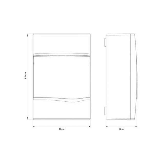 Quadro de Distribuição de Sobrepor 5 DIN ou 3 NEMA com Porta Branca Tramontina