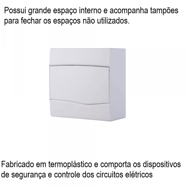 Quadro De Distribuição De Sobrepor 9 DIN OU 6 NEMA com Porta Branca Tramontina  