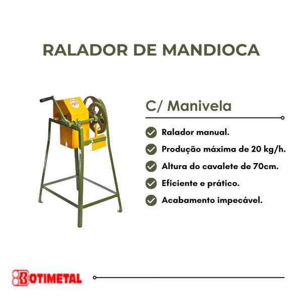 Ralador de Mandioca Manual com Manivela Botimetal
