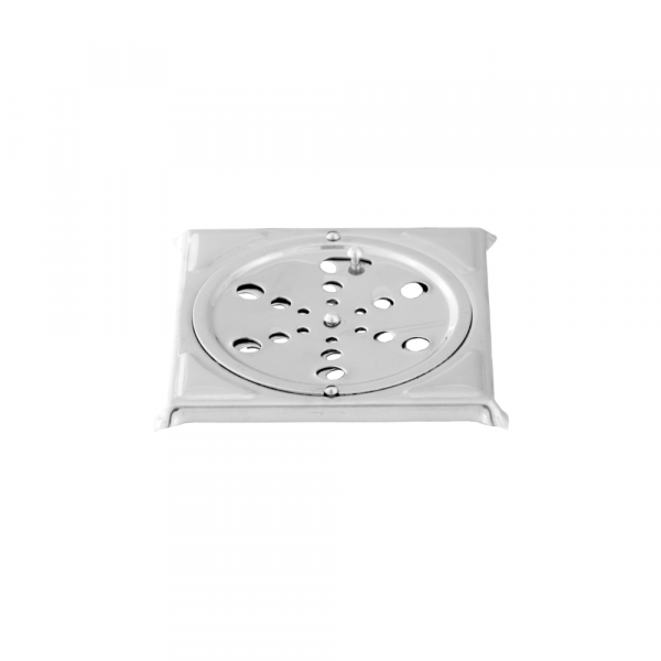 Ralo Grelha Quadrada 15x15cm Inox Pevilon