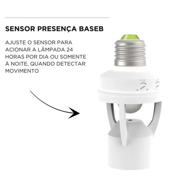 Sensor Presença Base E-27 Bivolt Foxlux