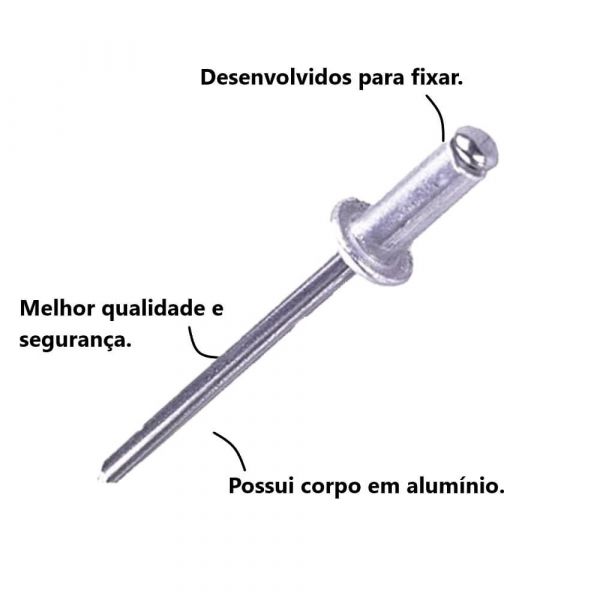 Rebite De Repuxo Em Alumínio 2,4 X 08mm 208 New Fix