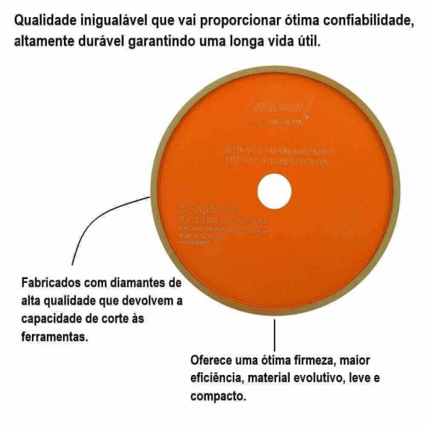 Rebolo Diamantado Para Afiação De Serras 150mm Norton