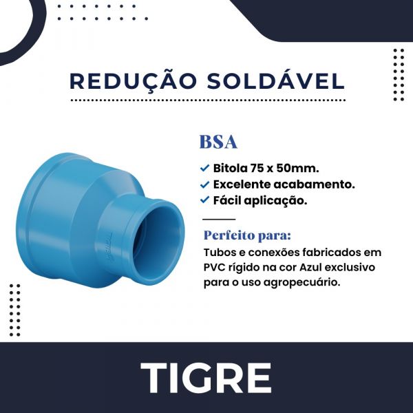 Redução BSA Soldável Irriga LF PN 80 DN 75X50mm Tigre