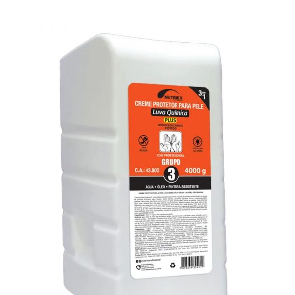 Refil Creme Proteção Luva Química Grupo 3 4Kg Nutriex 