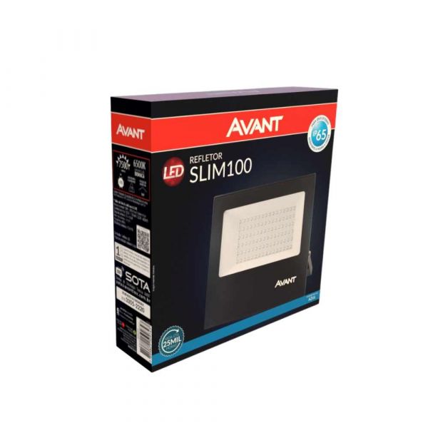 Refletor Led Bivolt Slim 100w Avant