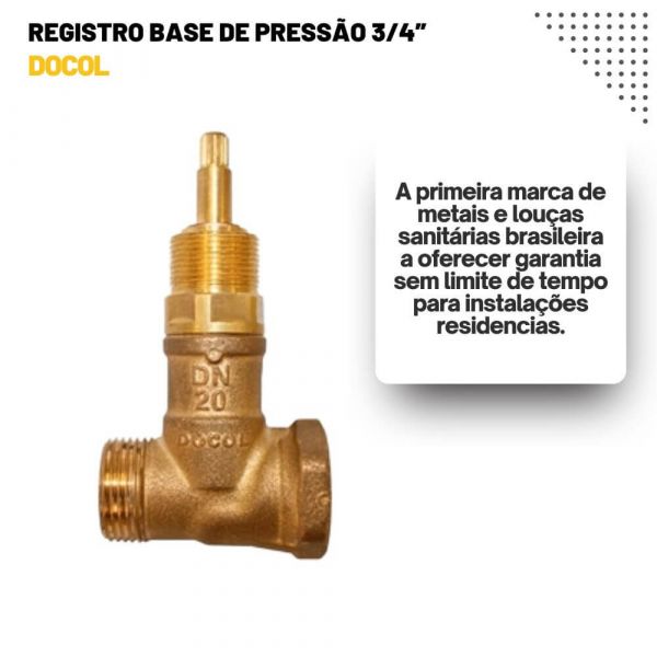Registro Base De Pressão 3/4” Docol