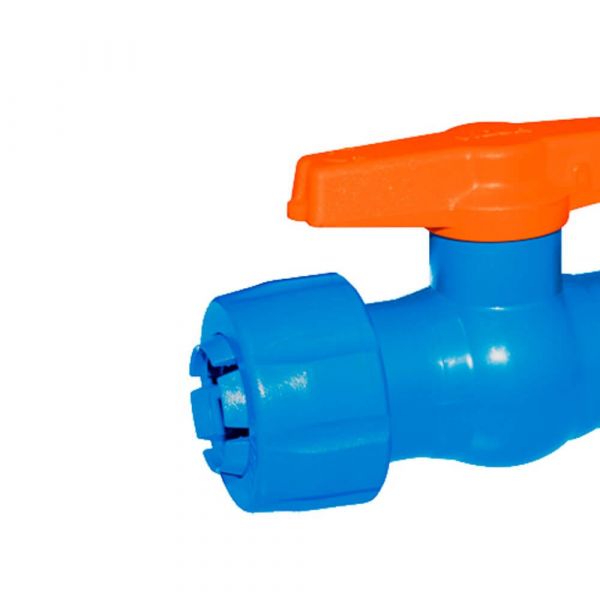 Registro Compacto de Esfera Início de Linha 20mm x 3/4 Pol. com Adaptador PEAD Viqua