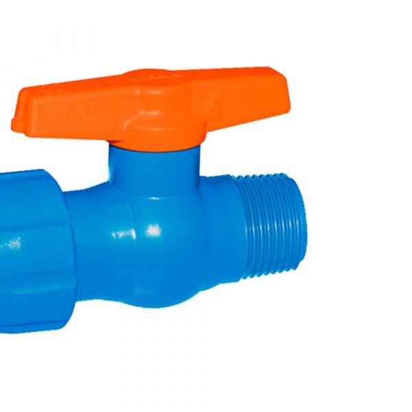 Registro Compacto de Esfera Início de Linha 20mm x 3/4 Pol. com Adaptador PEAD Viqua