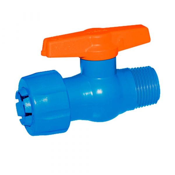 Registro Compacto de Esfera Início de Linha 20mm x 3/4 Pol. com Adaptador PEAD Viqua