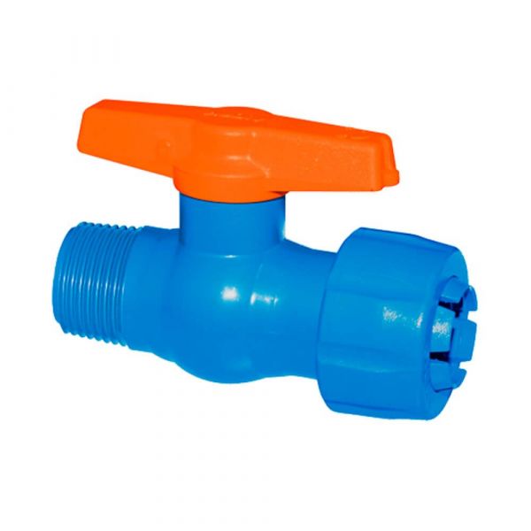 Registro Compacto de Esfera Início de Linha 20mm x 3/4 Pol. com Adaptador PEAD Viqua