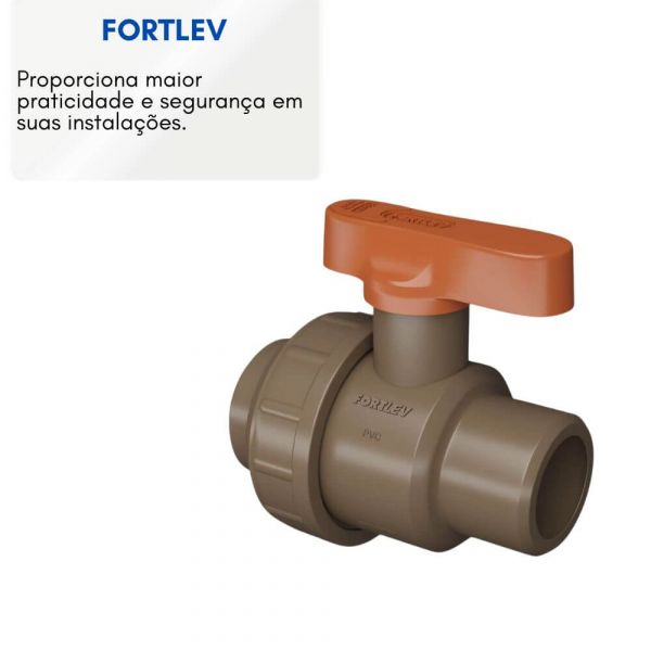 Registro De Esfera Roscável Com União 1.1/2” Fortlev
