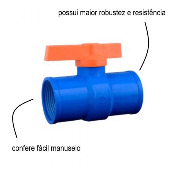 Registro De Esfera Soldável PVC Azul 2.1/2” Durin