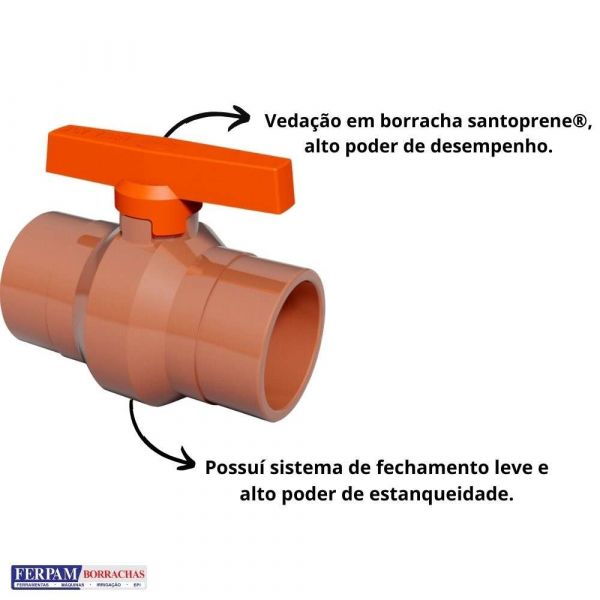 Registro De Esfera Soldável Pvc Marrom 75mm Durin