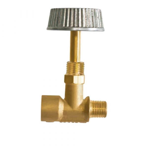 Registro de Latão 1/8 Pol. NPT (I) x 1/8 Pol. NPT (E) Manopla Metal Maqenge