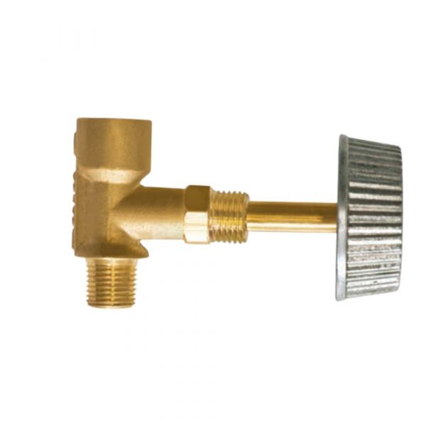 Registro de Latão 1/8 Pol. NPT (I) x 1/8 Pol. NPT (E) Manopla Metal Maqenge