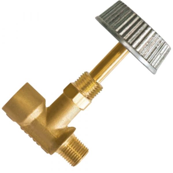 Registro de Latão 1/8 Pol. NPT (I) x 1/8 Pol. NPT (E) Manopla Metal Maqenge