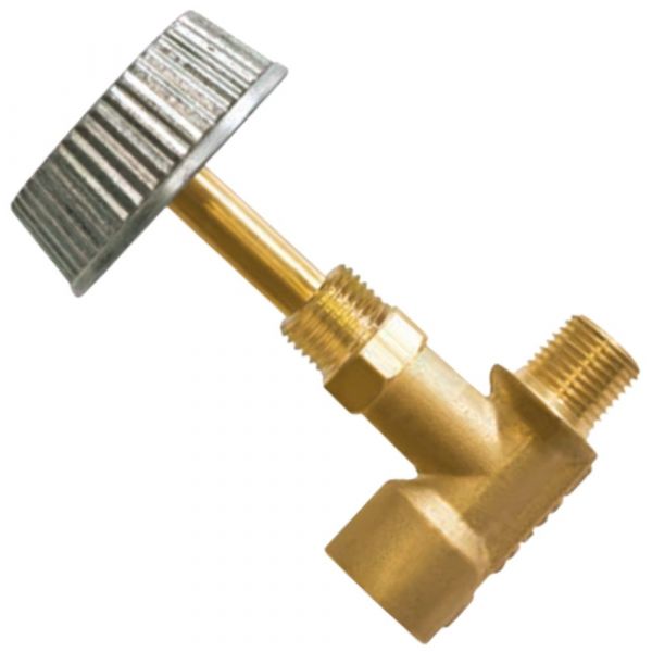 Registro de Latão 1/8 Pol. NPT (I) x 1/8 Pol. NPT (E) Manopla Metal Maqenge