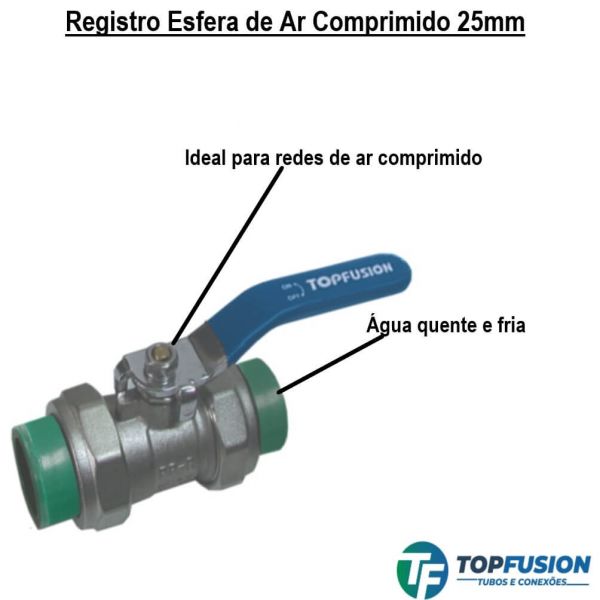 Registro Esfera De Ar Comprimido 25mm Topfusion