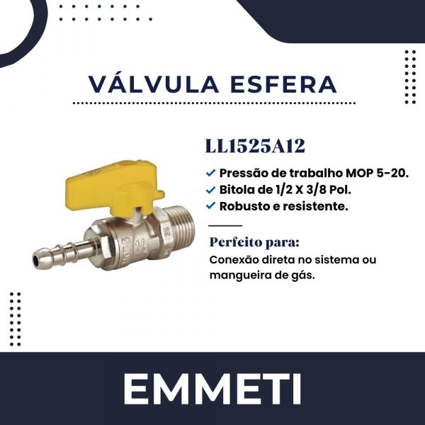 Registro Para Gás De Esfera Reta 1/2