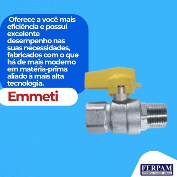 Registro Para Gás De Esfera Reta Macho Fêmea 1/2