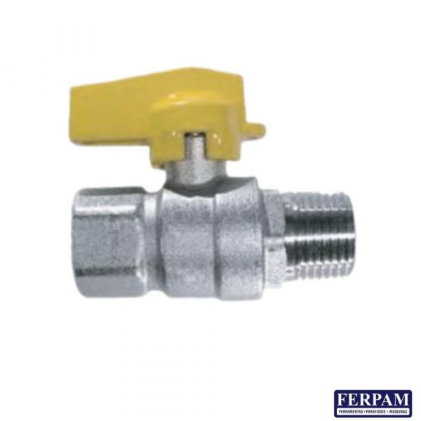 Registro Para Gás De Esfera Reta Macho Fêmea 1/2